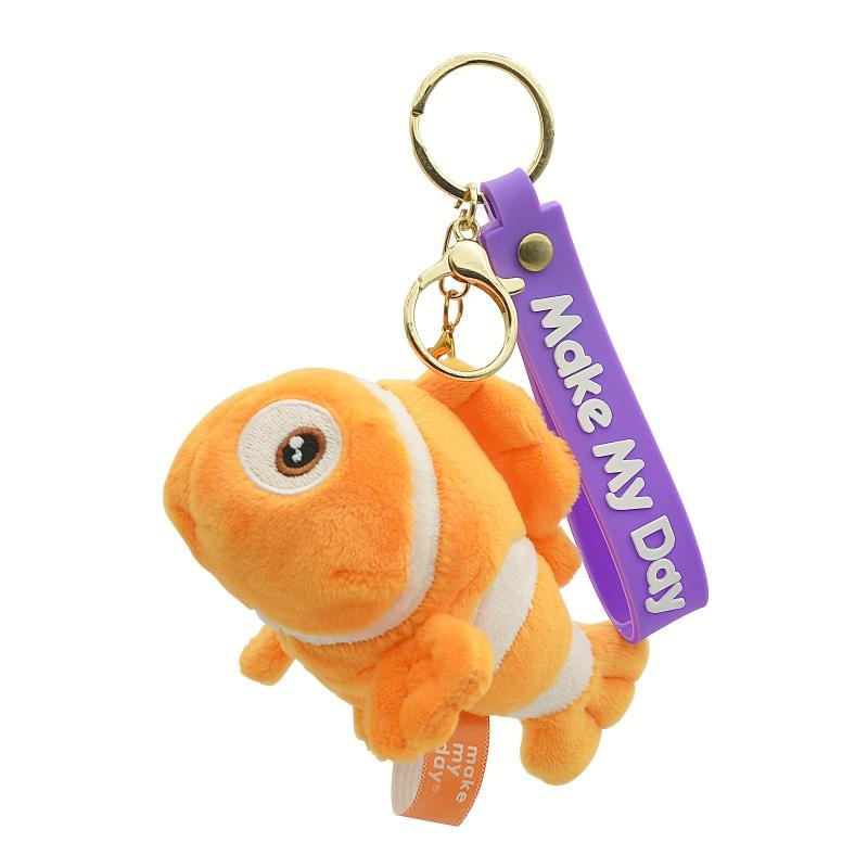 Orange Clown Fish Plush Keychain Toy Gift