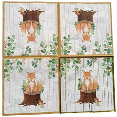 20pcs Fox Bronzing Napkin for Holiday Birthday Party Use