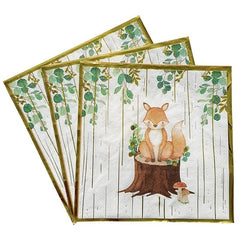 20pcs Fox Bronzing Napkin for Holiday Birthday Party Use