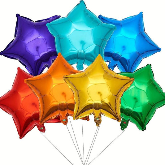 21pcs Star Foil Rainbow Balloons Party Decoration