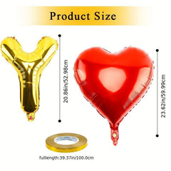 Golden Anniversary Balloons & Heart Banner Set