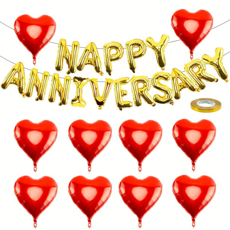 Golden Anniversary Balloons & Heart Banner Set