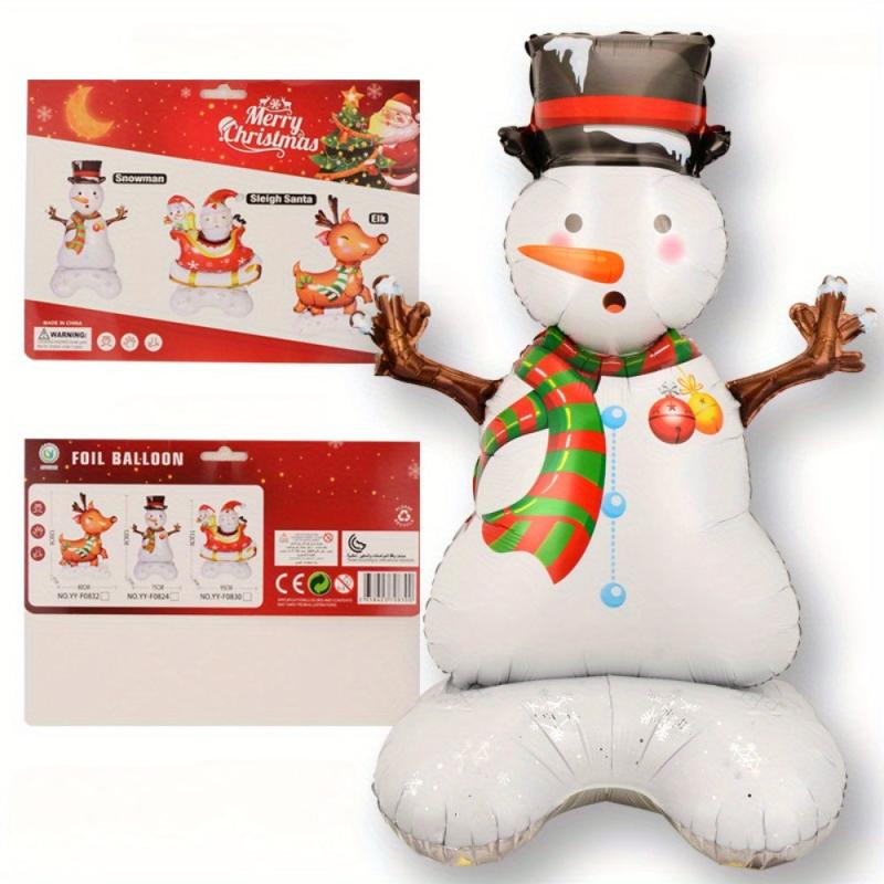 Large 4D Snowman Balloon with 3D Base Christmas Decoration