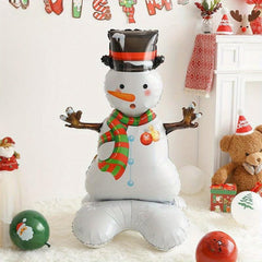 Large 4D Snowman Balloon with 3D Base Christmas Decoration