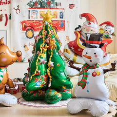 Large 4D Snowman Balloon with 3D Base Christmas Decoration