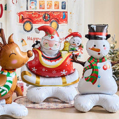 Large 4D Snowman Balloon with 3D Base Christmas Decoration