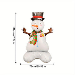 Large 4D Snowman Balloon with 3D Base Christmas Decoration