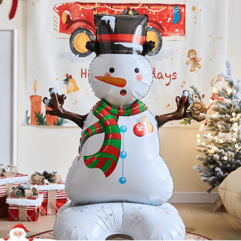 Large 4D Snowman Balloon with 3D Base Christmas Decoration