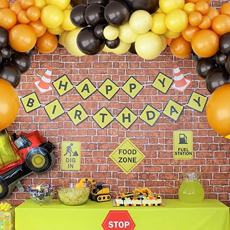 Yellow Macaron Balloon Arch Kit Construction Balloon Arch Latex Party Balloon