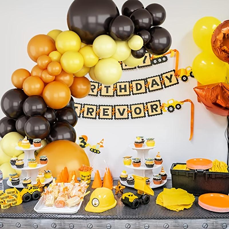 Yellow Macaron Balloon Arch Kit Construction Balloon Arch Latex Party Balloon