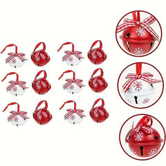 12pcs Christmas Bells Decoration Ornaments Photo Props