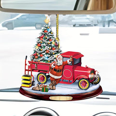 Christmas Bus Acrylic Decorative Pendant Car Accessories Interior Decoration