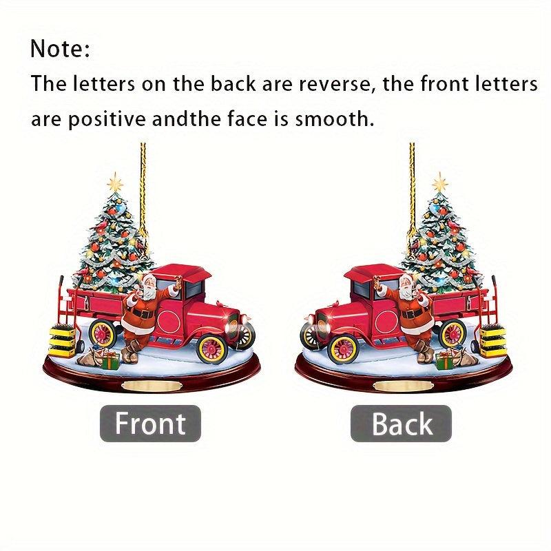 Christmas Bus Acrylic Decorative Pendant Car Accessories Interior Decoration