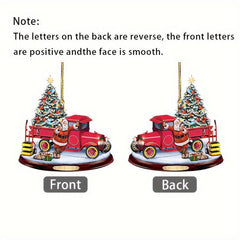 Christmas Bus Acrylic Decorative Pendant Car Accessories Interior Decoration