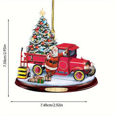 Christmas Bus Acrylic Decorative Pendant Car Accessories Interior Decoration