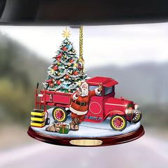 Christmas Bus Acrylic Decorative Pendant Car Accessories Interior Decoration