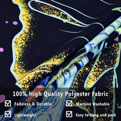 Blacklight Skull Tapestry UV Reactive Space Skeleton Moth Tapestry