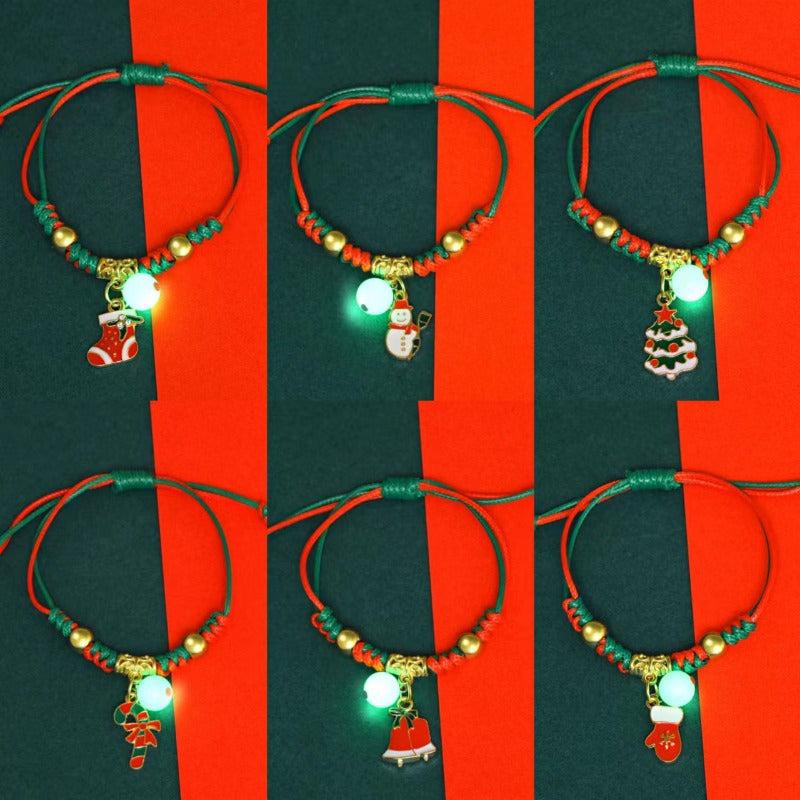 Glow Bracelet Woven Bracelet Couples Friends Hand Ornaments Tree Snowman