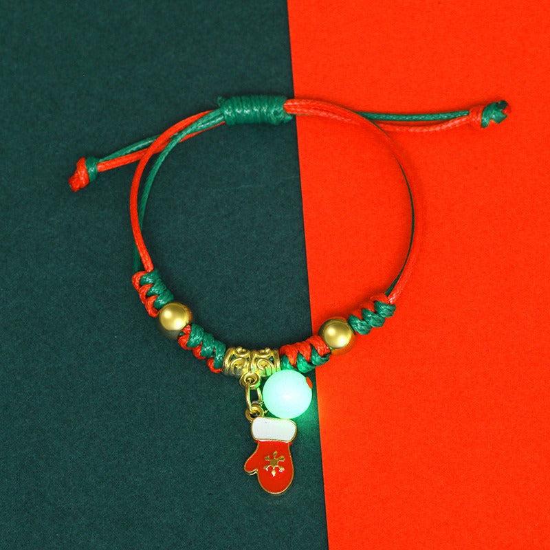 Glow Bracelet Woven Bracelet Couples Friends Hand Ornaments Tree Snowman
