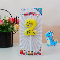 Dinosaur Number Birthday Candles Smoke Cake Inserts Candy colored