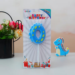 Dinosaur Number Birthday Candles Smoke Cake Inserts Candy colored