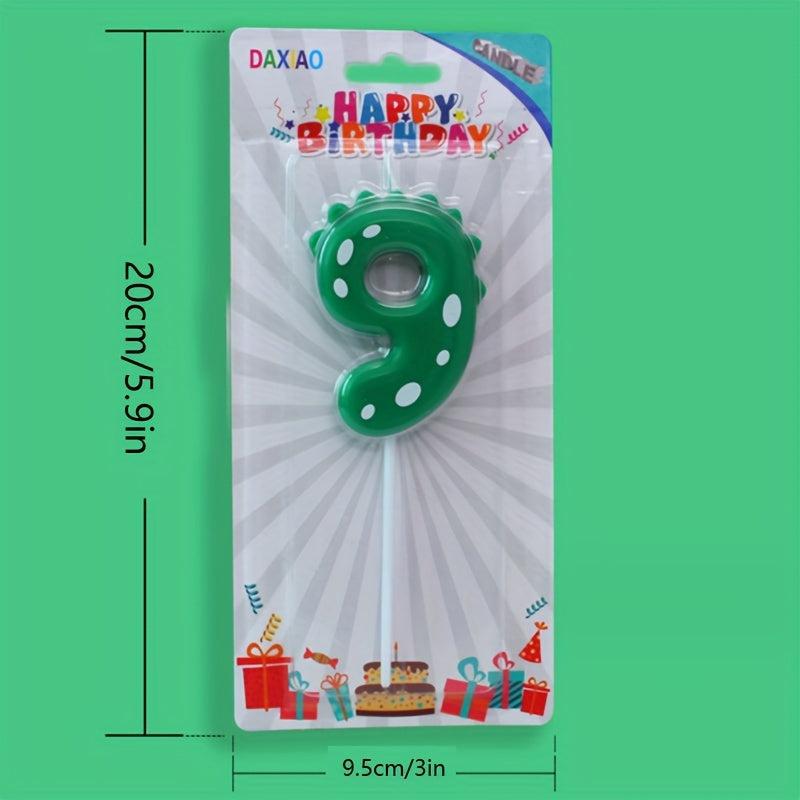 Dinosaur Number Birthday Candles Smoke Cake Inserts Candy colored