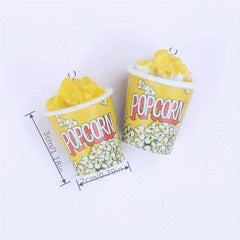 Mini Popcorn Resin Charms DIY Earring Keychain Pendant