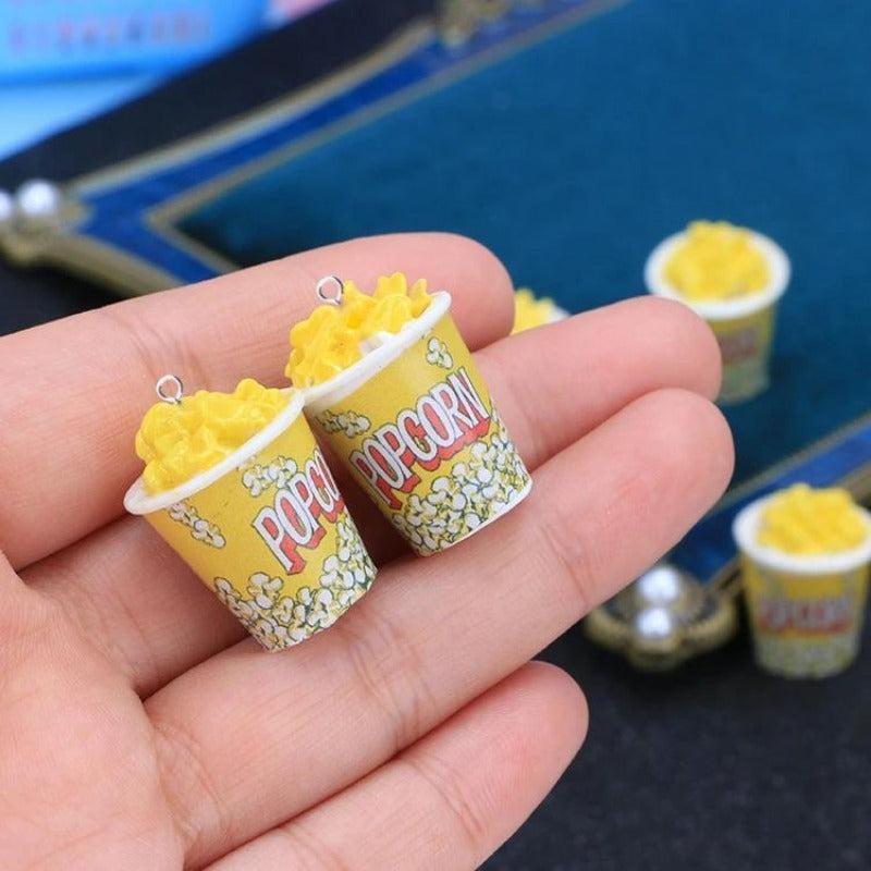 Mini Popcorn Resin Charms DIY Earring Keychain Pendant