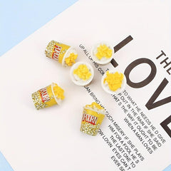 Mini Popcorn Resin Charms DIY Earring Keychain Pendant