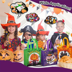 4pcs Halloween Gift Bags Non Woven Trick Or Treat Bags Pumpkin Candy Bags