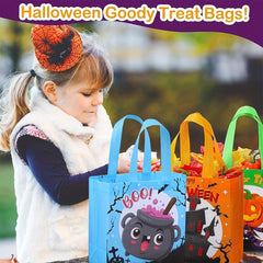 4pcs Halloween Gift Bags Non Woven Trick Or Treat Bags Pumpkin Candy Bags