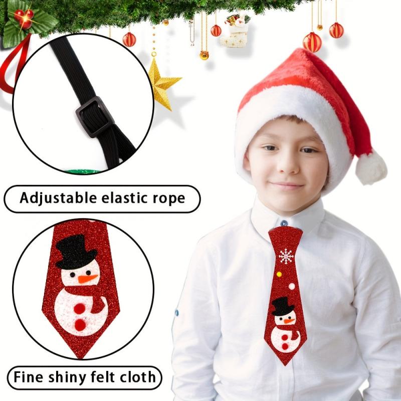 Felt Christmas Ties Christmas Decorations Snowman Elk Tie