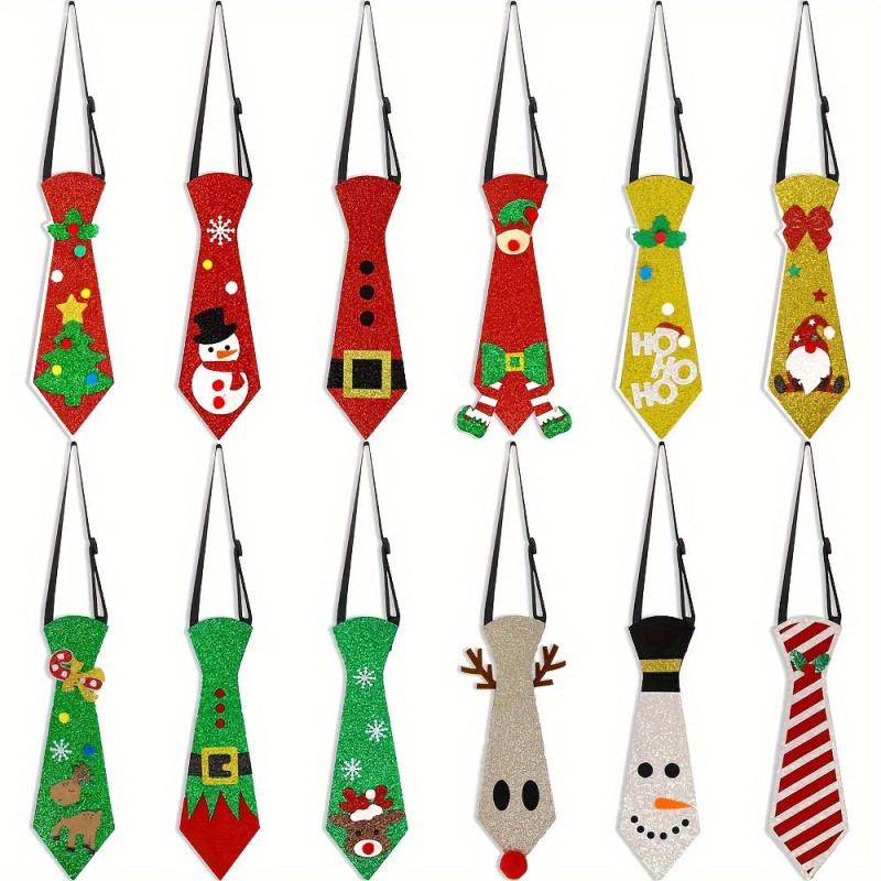Felt Christmas Ties Christmas Decorations Snowman Elk Tie