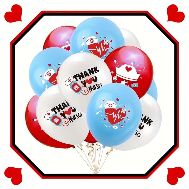 6pcs Thank You Nurse Balloons Doctor Nurse Party Decoration Balloons