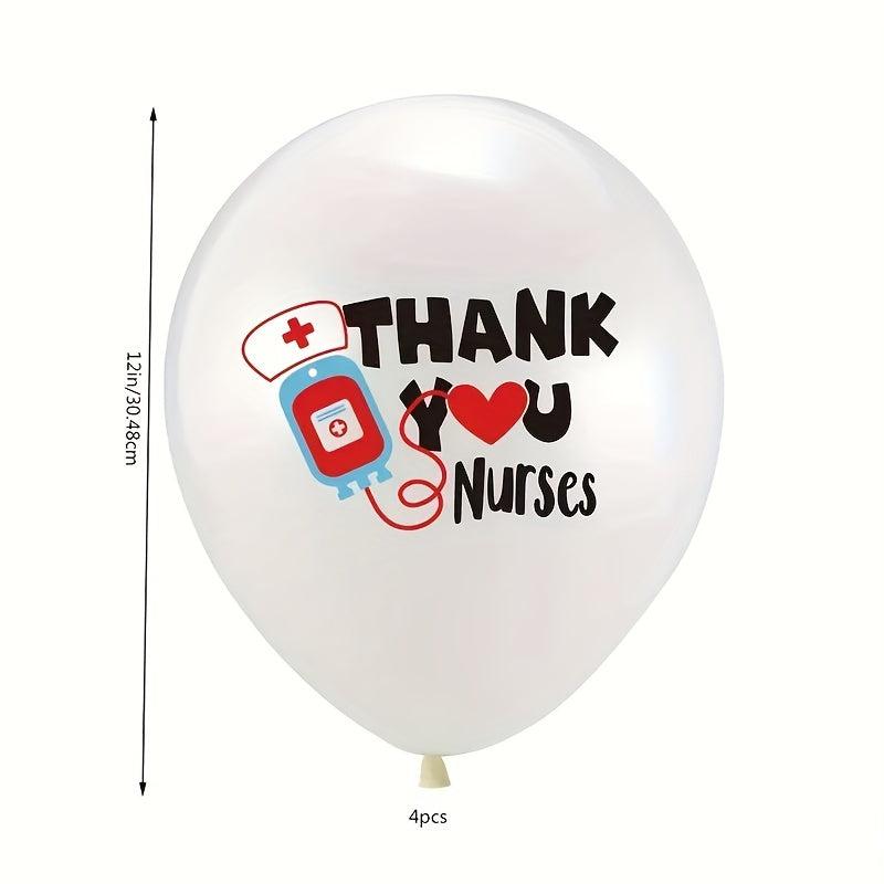6pcs Thank You Nurse Balloons Doctor Nurse Party Decoration Balloons