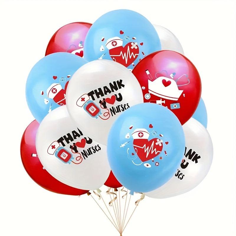 6pcs Thank You Nurse Balloons Doctor Nurse Party Decoration Balloons