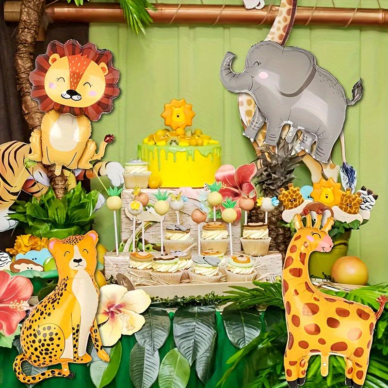 4pcs Jungle Safari Animals Balloons Set Forest Theme Party Decoration
