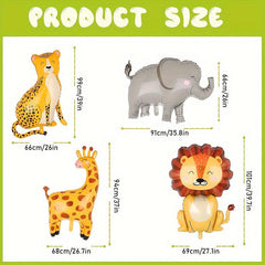 4pcs Jungle Safari Animals Balloons Set Forest Theme Party Decoration
