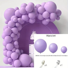 84pcs Green Orange Purple Balloons Garland Arch Set