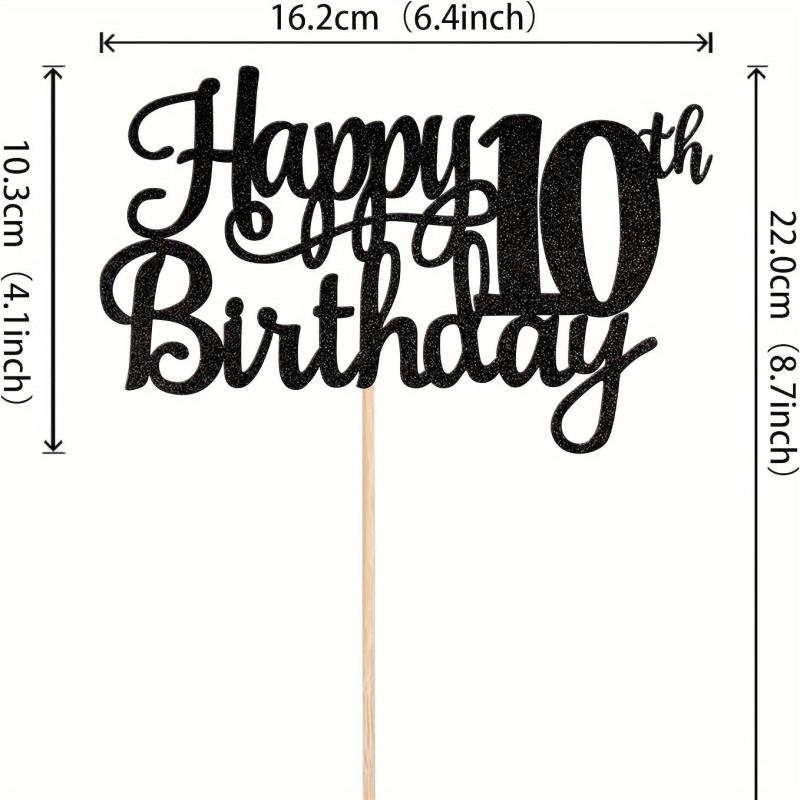 10th Birthday Cake Topper Glitter Cheers To 10 Years Cake Decorations