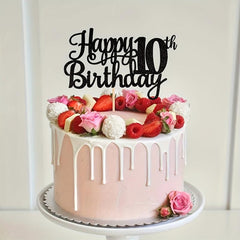 10th Birthday Cake Topper Glitter Cheers To 10 Years Cake Decorations