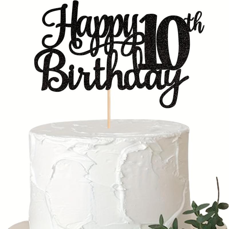 10th Birthday Cake Topper Glitter Cheers To 10 Years Cake Decorations