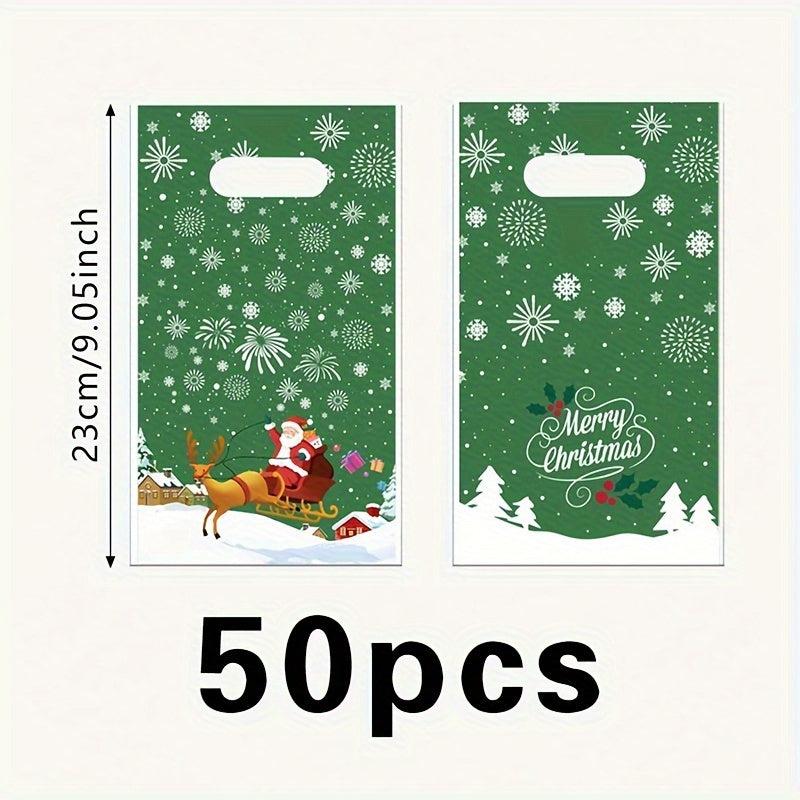 50pcs Christmas Theme Party Gift Bags For Home Decor