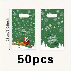 50pcs Christmas Theme Party Gift Bags For Home Decor