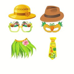 33pcs Hawaii Summer Photo Props Party Decoration Party Supplies