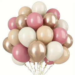 Vintage Pink Apricot Sand Metal Rose Golden Balloon Set
