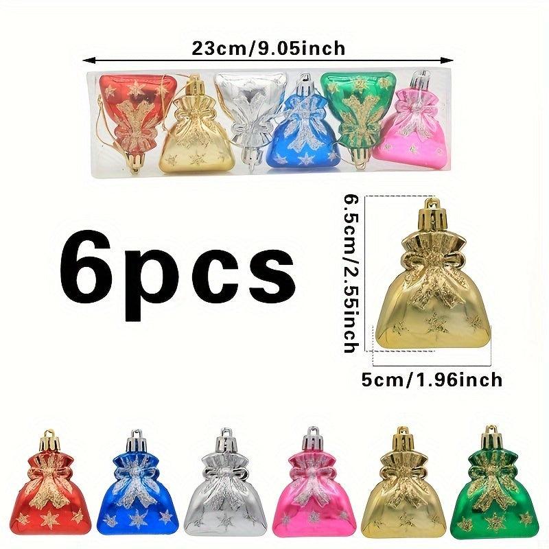 6pcs Gift Bag Shaped Christmas Tree Ornaments