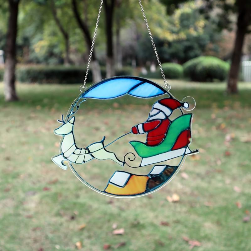 Acrylic Reindeer Santa Christmas Decoration Pendant