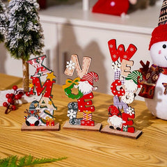 Wooden Faceless Old Man Ornaments DIY Christmas Decoration
