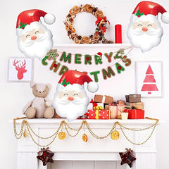 Santa Claus Head Foil Balloons for Christmas Party Decorations